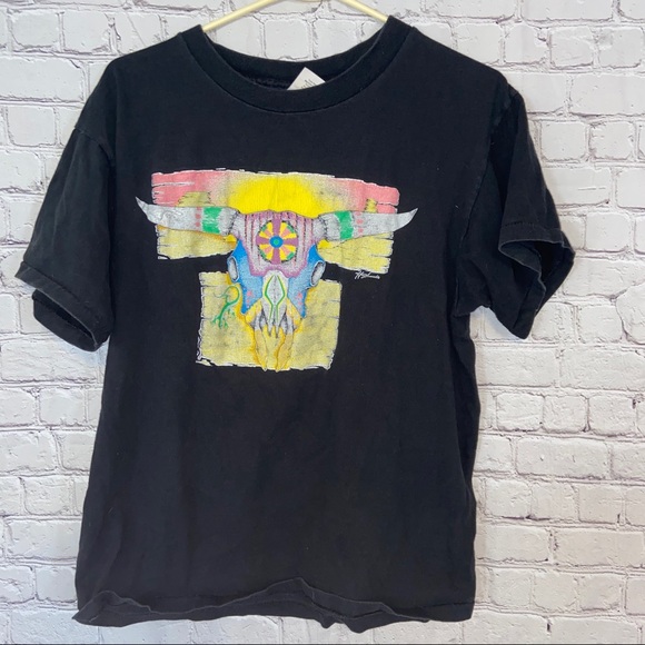 Vintage Tops - Vintage buffalo skull tee size large